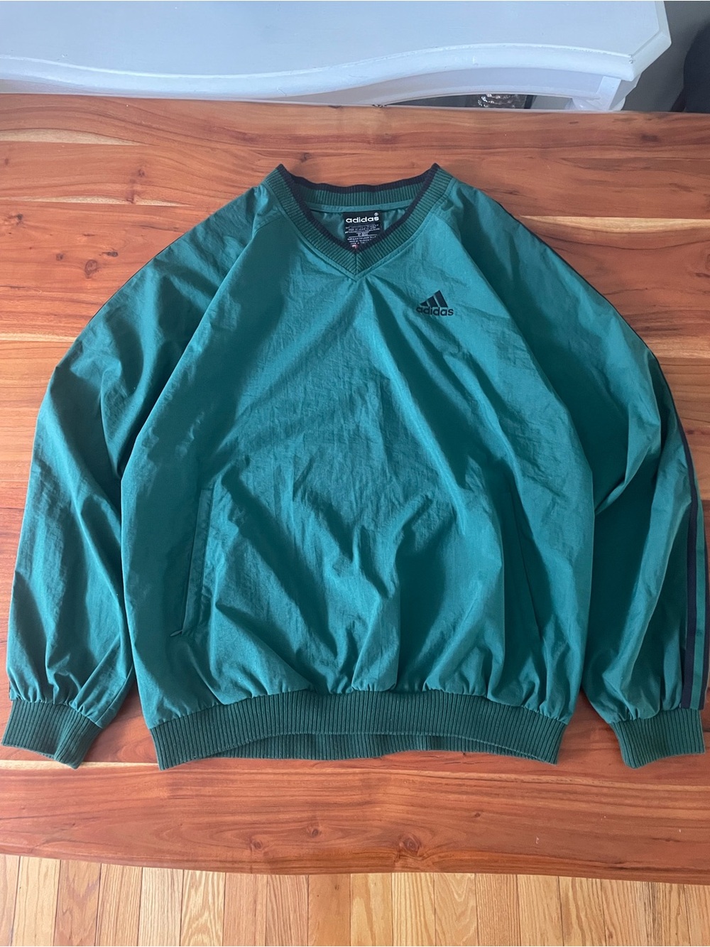 Vintage Adidas 90s Y2K Nylon Windbreaker Pullover Green Size L